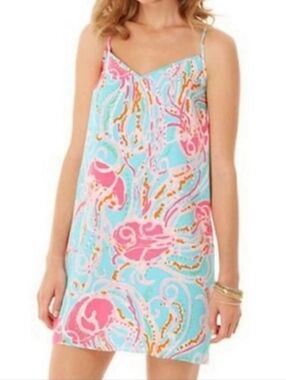 Lilly Pulitzer Silk Octopus Print Mini Dress Small